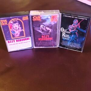 OZZY OSBOURNE SET OF 3 Cassette Tapes 80s VINTAGE incl Randy Rhoads Tribute